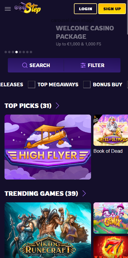 Onestep Casino — mobiel
